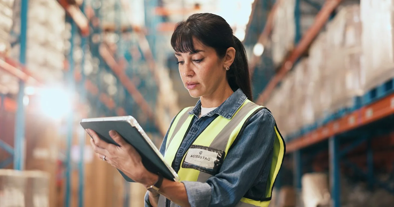 Análise de informações logísticas com tablet